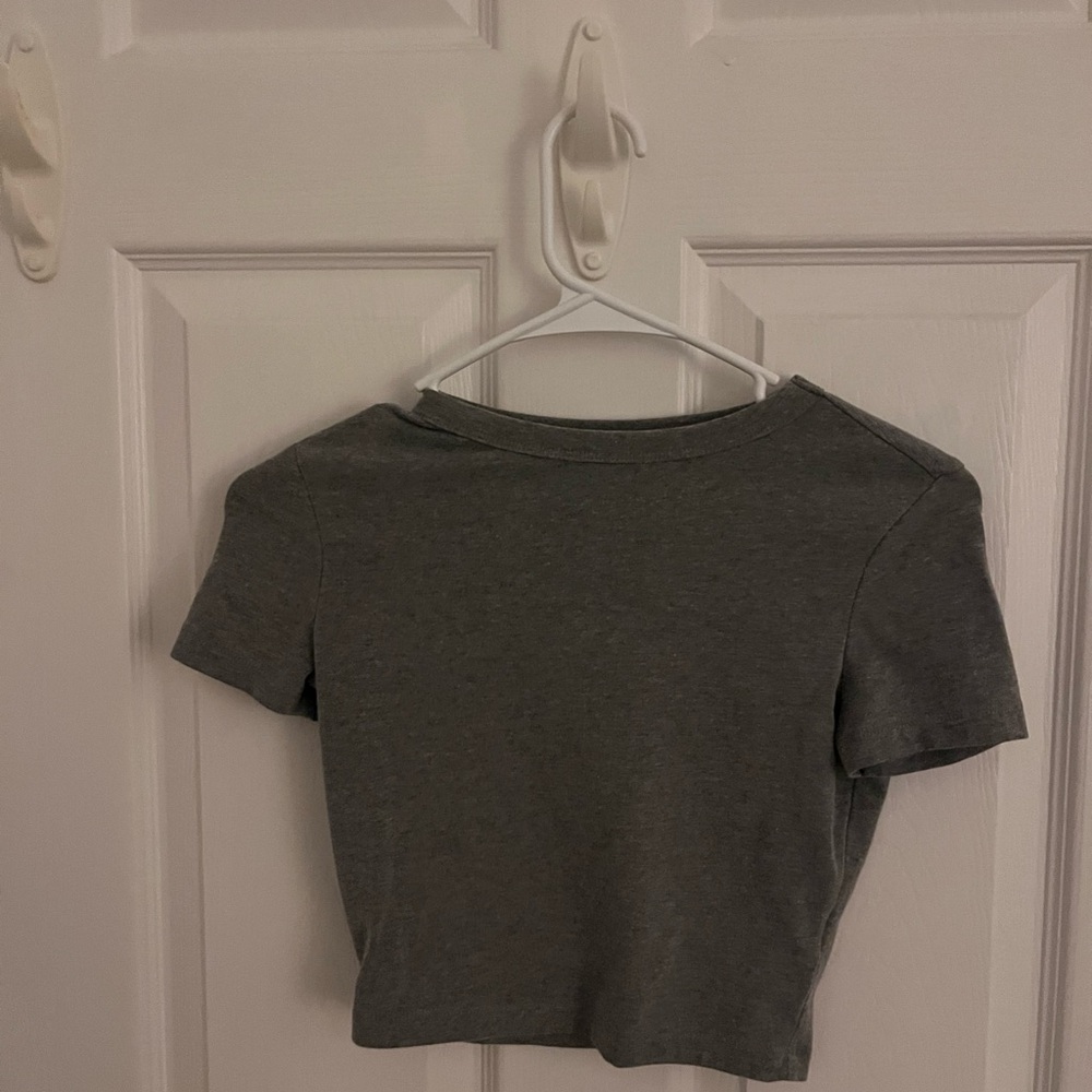 Gray Crop Top
